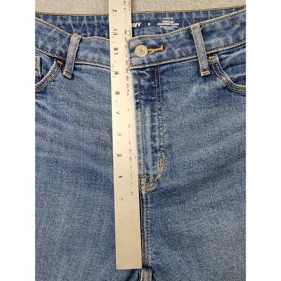 Old Navy Jeans Womens 6 30x25.5 Vintage Flare Cropp Blue High Rise Stretch Boho - Picture 7 of 12
